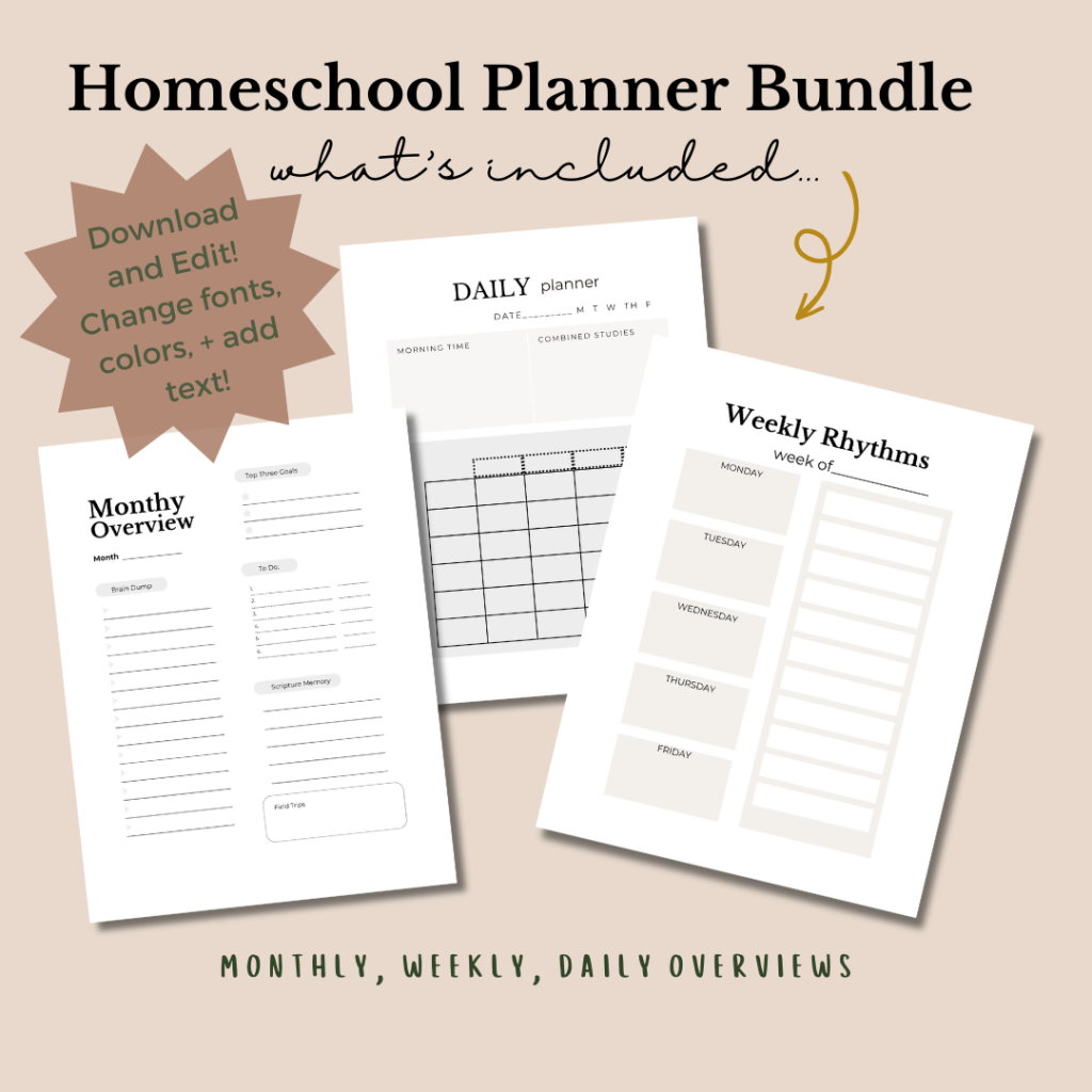 homeschooling multiple children planner bundle