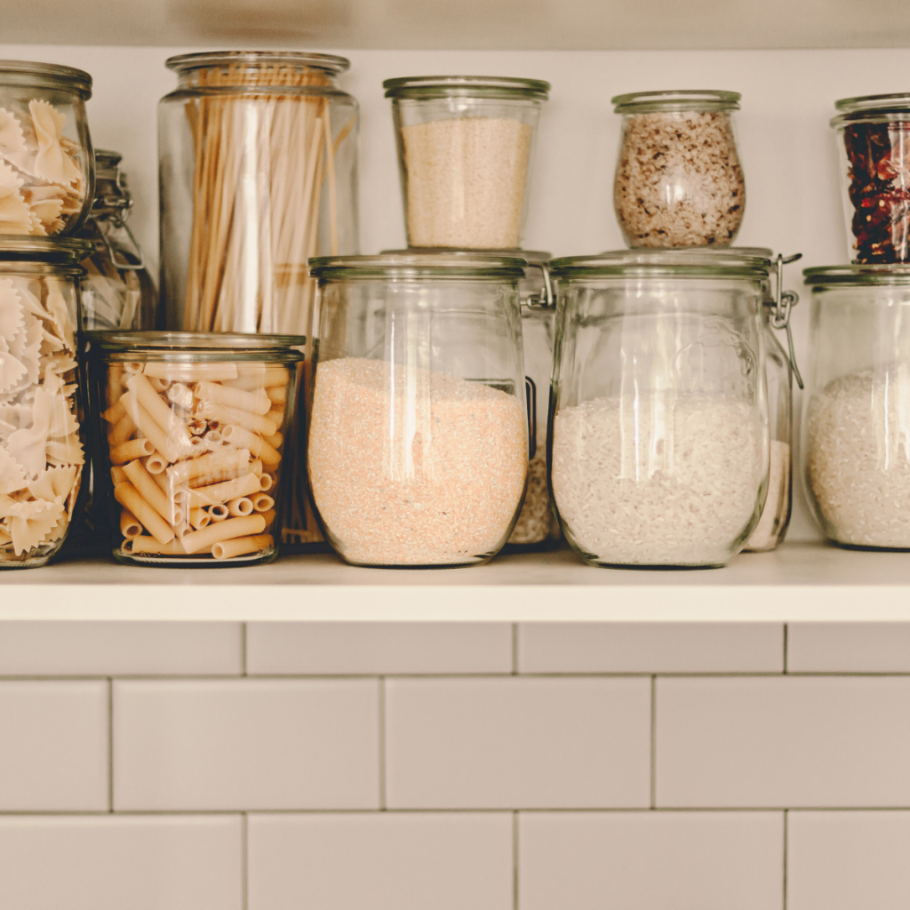 pantry with glass jars