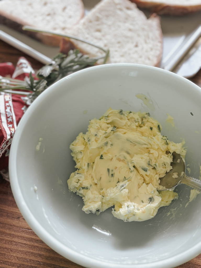 homemade garlic bread mixture