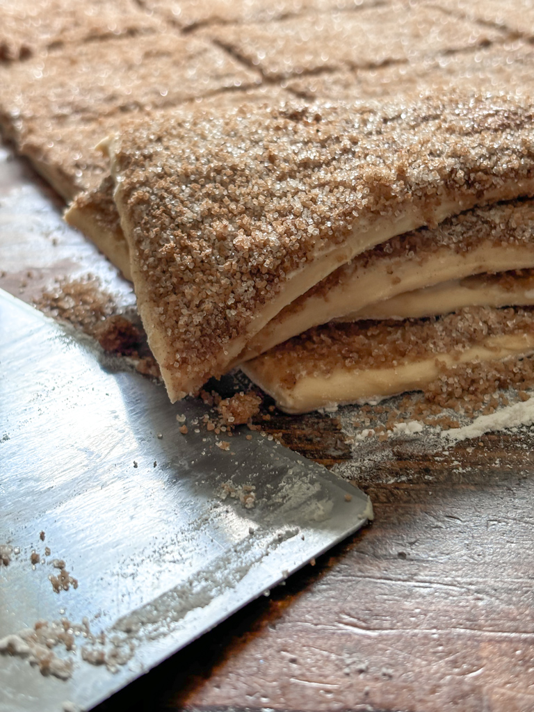 stacked dough of sourdough pumpkin pull apaprt bread