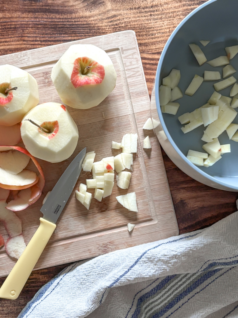 chopped apples