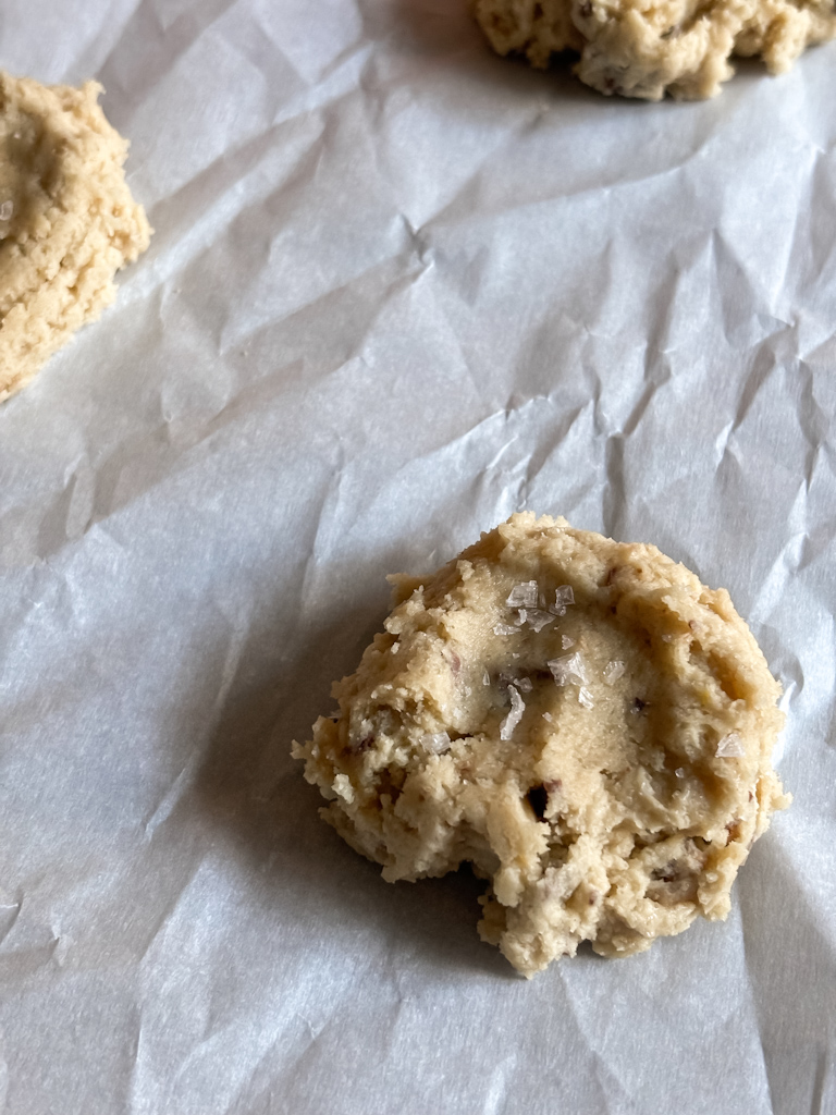 cookie dough on parchment paper