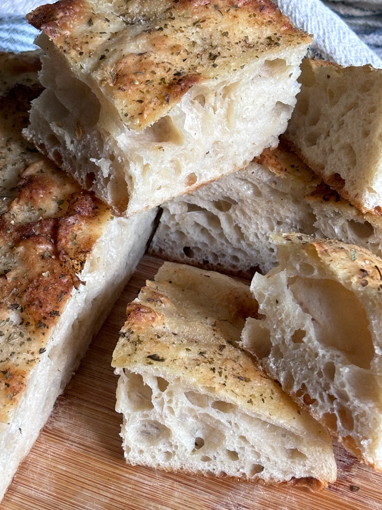 Easy Sourdough No Knead Focaccia Bread Recipe