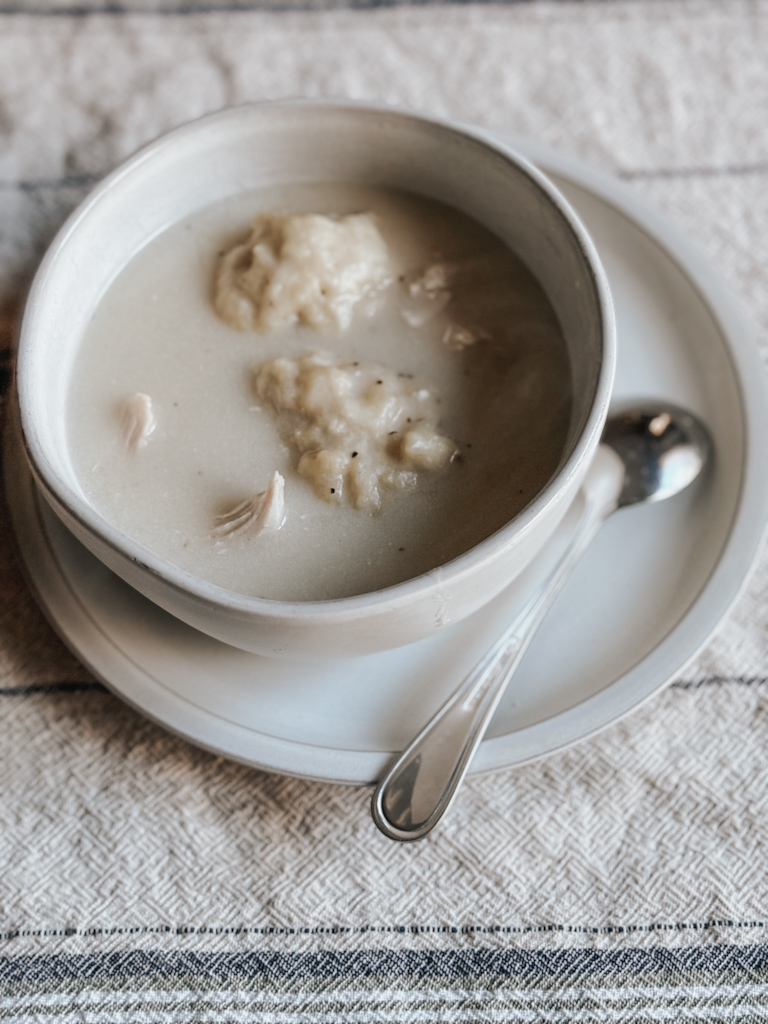 Bowl of sourdough dumplings 