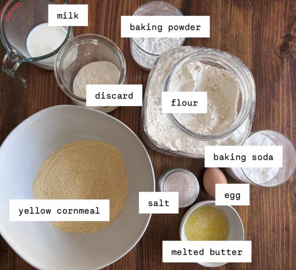 ingredients photo for sourdough cornbread