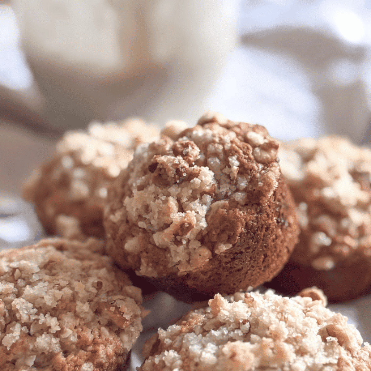 Best Sourdough Banana Muffins with Walnut Crumb Topping