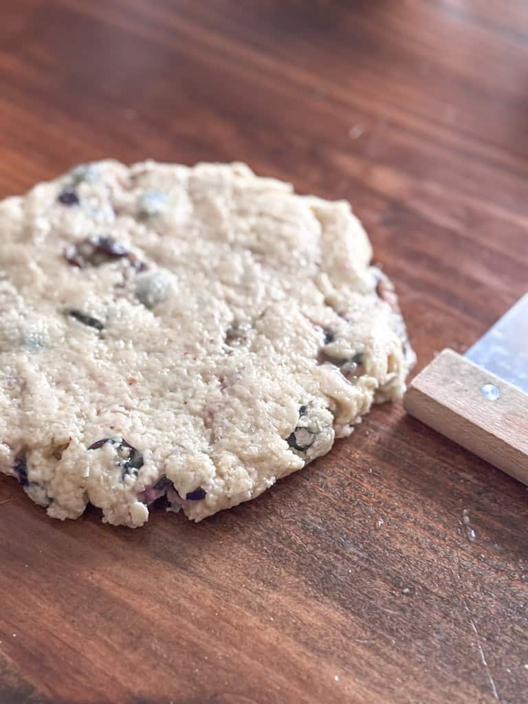 scone dough rolled out