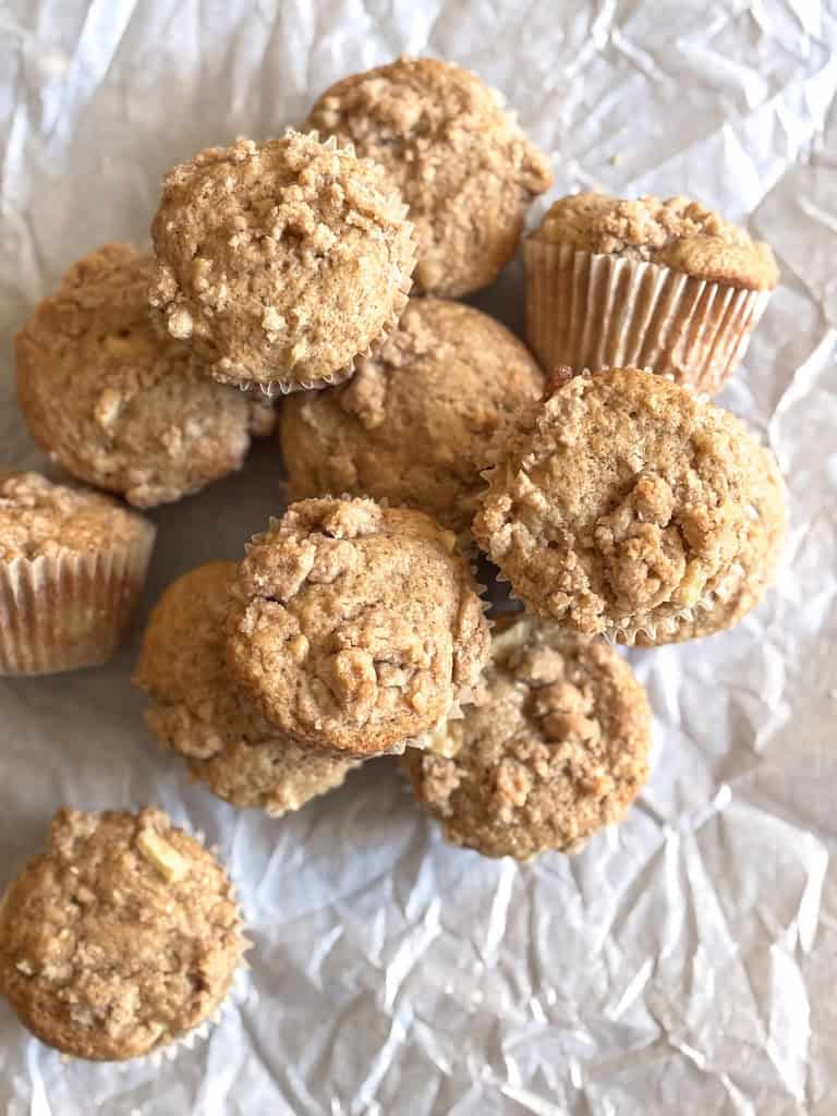 muffins on a piece of parchment paper