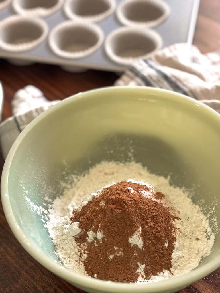 bowl of try ingredients inside a green bowl