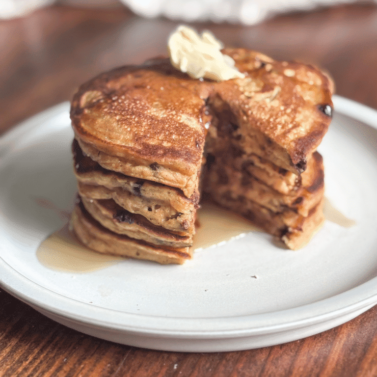 Fluffy Sourdough Pumpkin Pancakes With Chocolate Chips