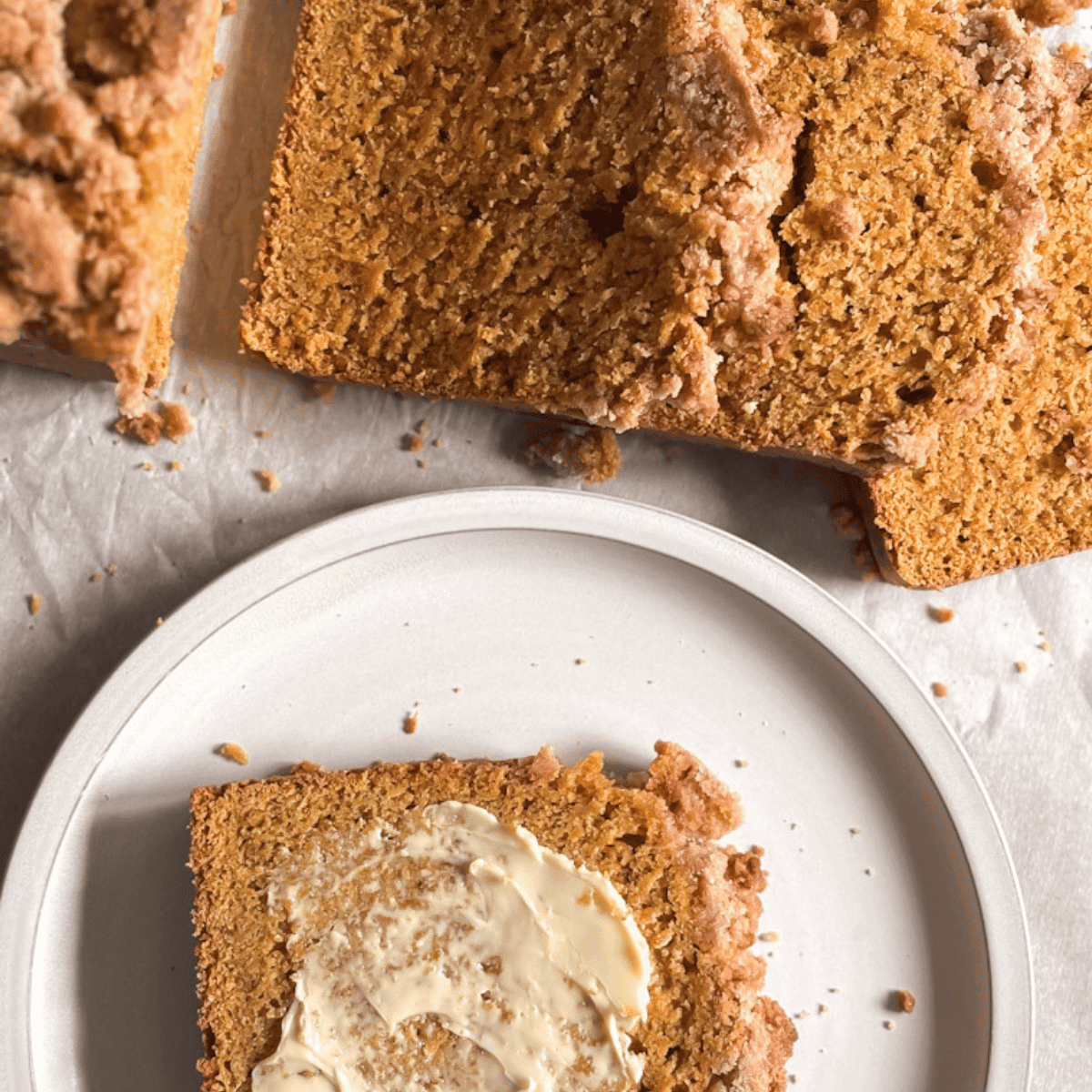 Easy Sourdough Discard Pumpkin Bread With Crumb Topping