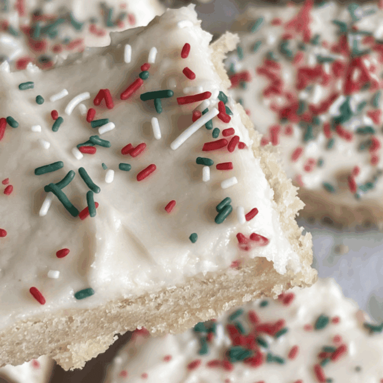 Easy Christmas Sugar Cookie Bars with Frosting and Sprinkles