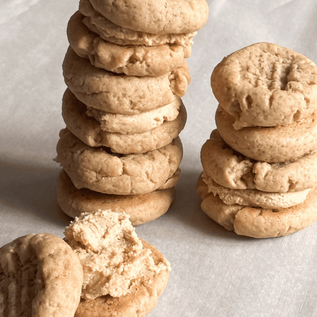 Sourdough Peanut Butter Sandwich Cookies (Soft & Chewy)