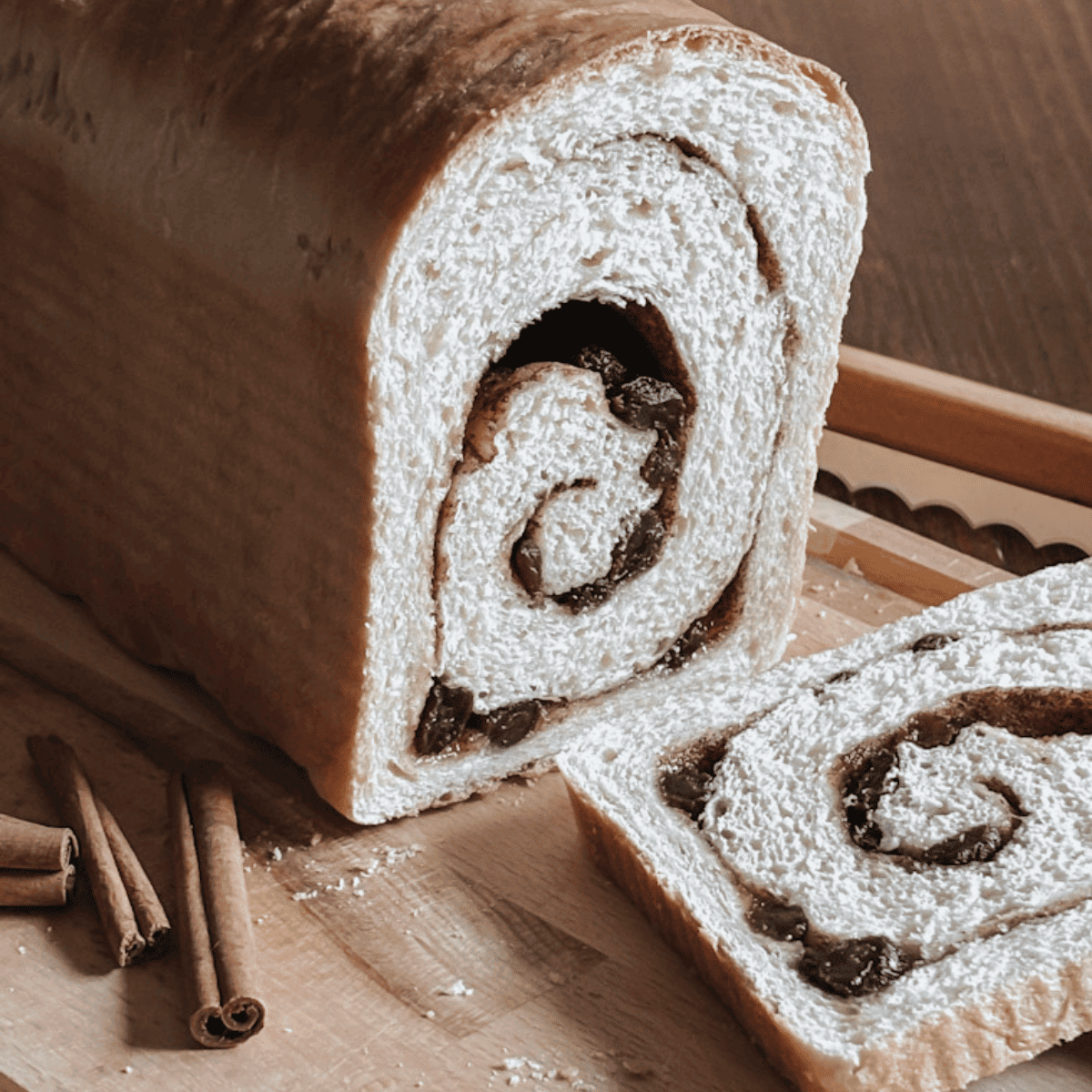 Soft Cinnamon Raisin Sourdough Bread 