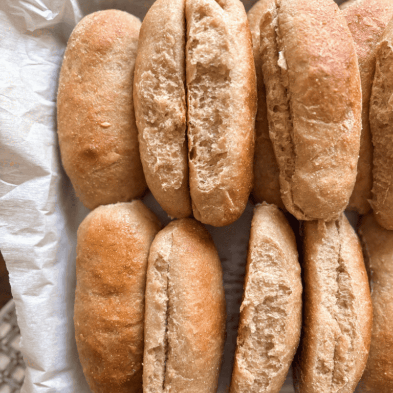 Homemade Hot Dog Buns Made with Fresh Milled Flour 