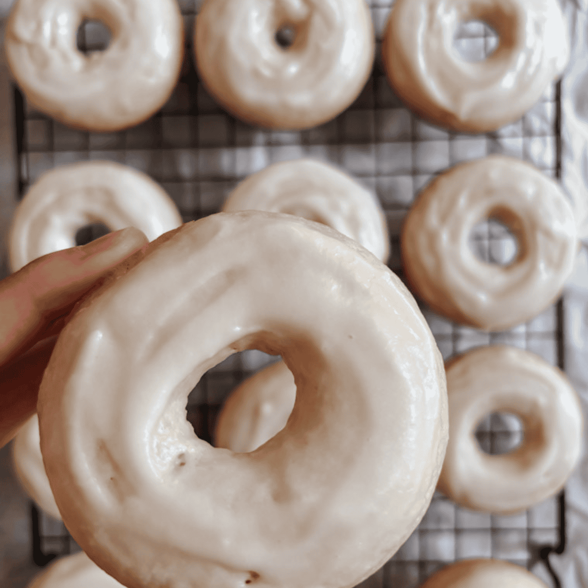 Baked Sourdough Discard Donuts with Maple Glaze 